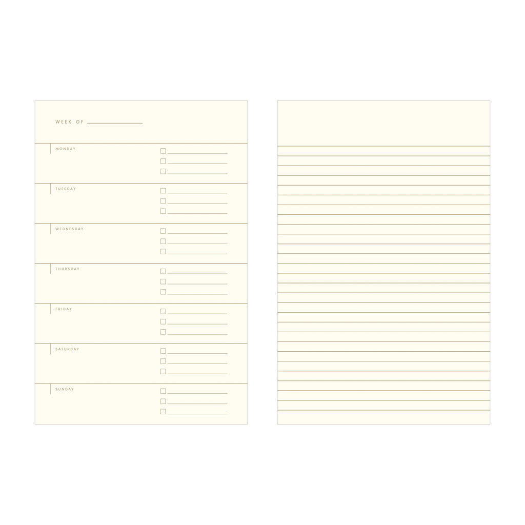 Striped Undated Weekly Planner Journal